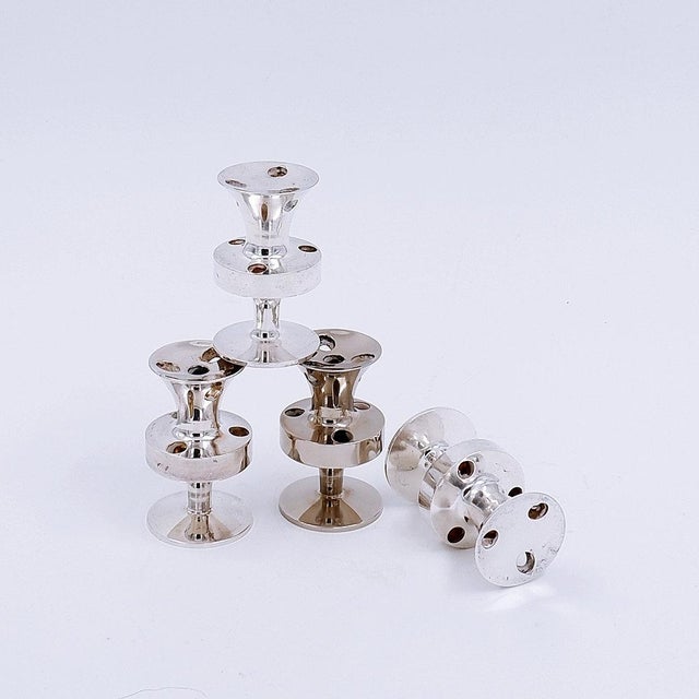 Silver Vintage Candlesticks by Erik Jörgensen, Denmark, 1950s, Set of 4 For Sale - Image 8 of 10