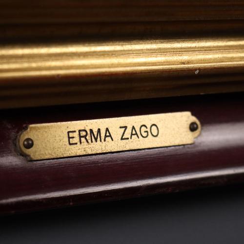 Erma Zago, City Scene, Oil on Hardboard, 1900s For Sale - Image 10 of 14