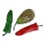 1980s Vintage Boho Chic Lacquered Paper Mache’ Eggplant, Cayenne & Jalapeño Pepper - Set of 3 For Sale