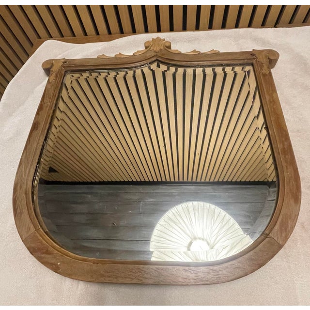 18th–Early 19th Century French Hand-Carved Wood Mirror Frame With Neoclassical Crest, Circa 1780–1820 For Sale In Nantucket - Image 6 of 11