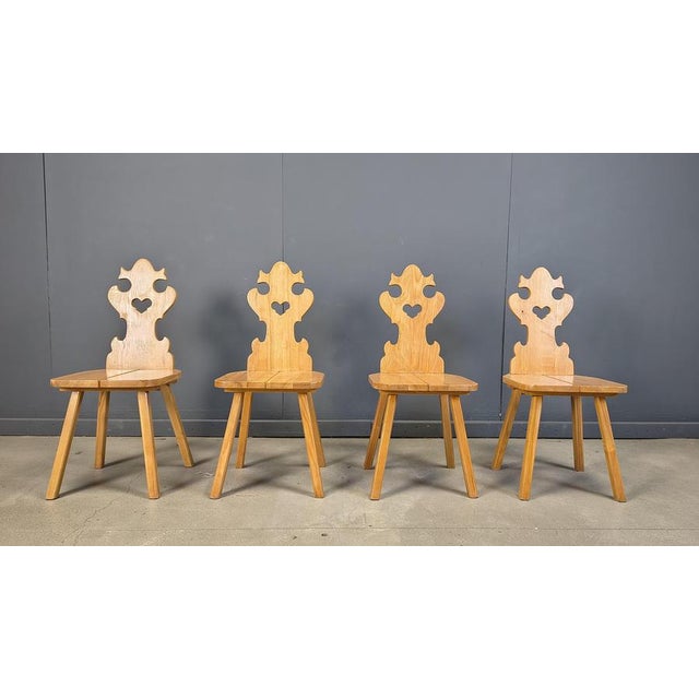 Vintage Rustic Tiroler Chairs, 1960s, Set of 4 For Sale - Image 13 of 15