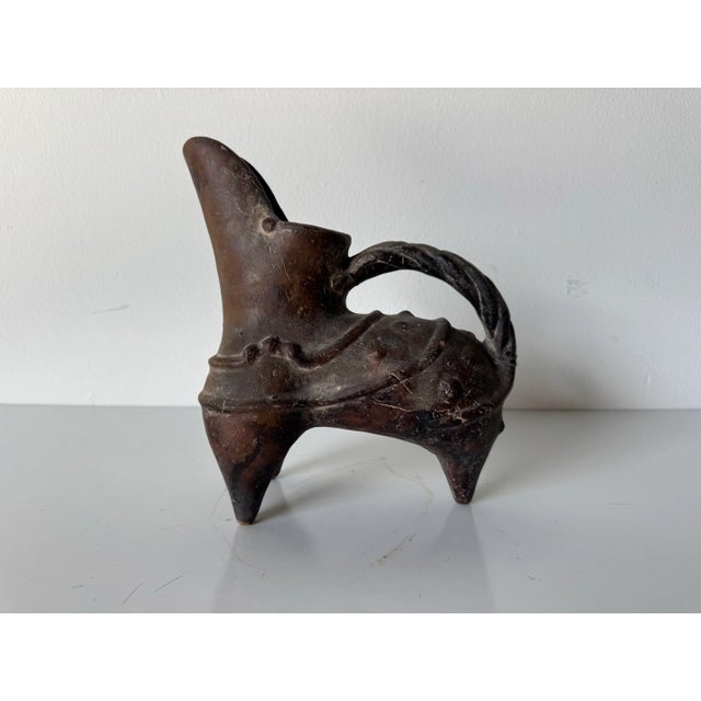 Chinese Neolithic-Style Pottery Tripod Ewer (Gui) – Chinese-Inspired Vessel/ Sold For Sale - Image 3 of 9