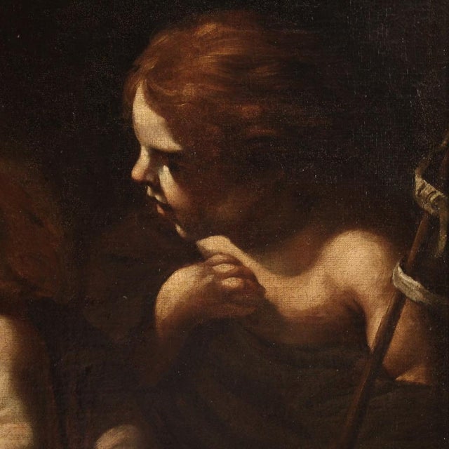Italian Artist, Holy Family, 1660, Oil on Canvas For Sale - Image 13 of 16