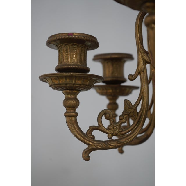 Pair French Louis XV Vintage Marble & Brass Candelabras For Sale - Image 10 of 11
