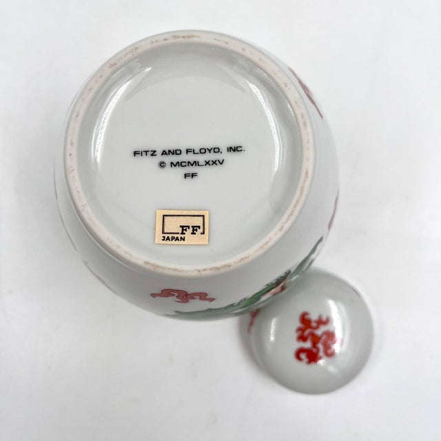Vintage Fitz & Floyd Green Dragon Ginger Jar With Lid For Sale - Image 11 of 12