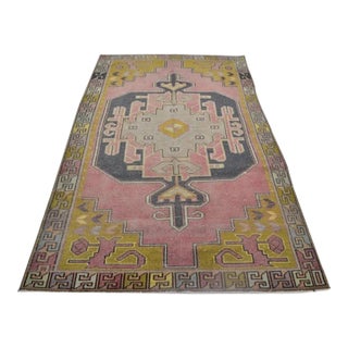 Geometric Tribal Oushak Carpet For Sale