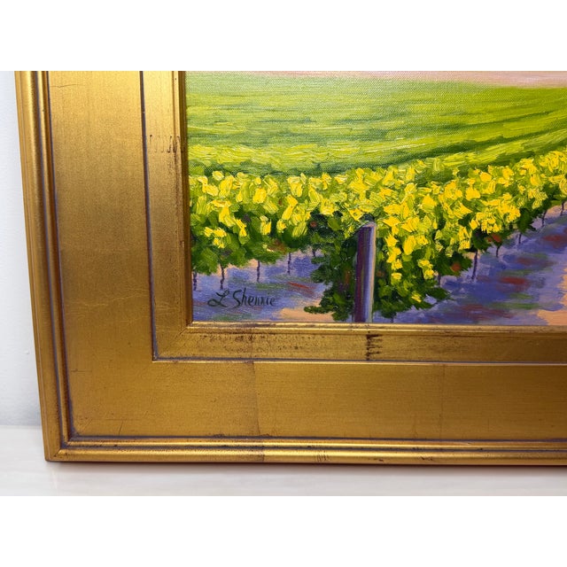 Laurel Sherrie Signed Rancho Sisquoc Flood Family Vineyard Memories of Foxen of Canyon California Oil Painting 2005 Framed Santa Barbara County For Sale - Image 12 of 18