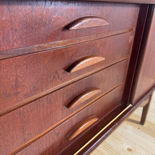 Brown Vintage Scandinavian Teak Sideboard with Drawers, 1960s For Sale - Image 8 of 9