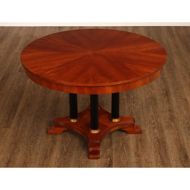 Ethan Allen 'Medallion' Cherry Round Pedestal Dining Table For Sale - Image 17 of 18