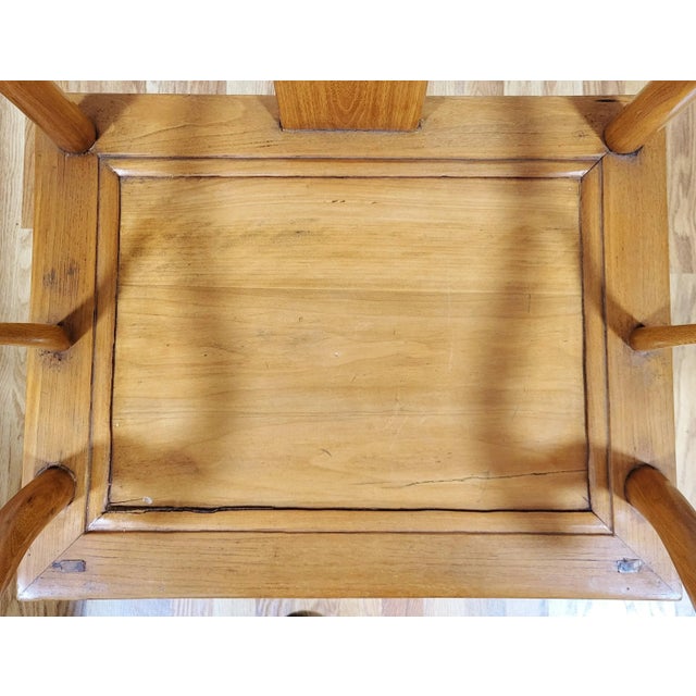 Chinese Early 19th C Carved Elm Wood Yoke Chair Armchair For Sale - Image 13 of 15