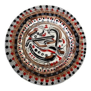 Vintage Juliette Hand Painted Abstract Design Decorative Ceramic Plate For Sale