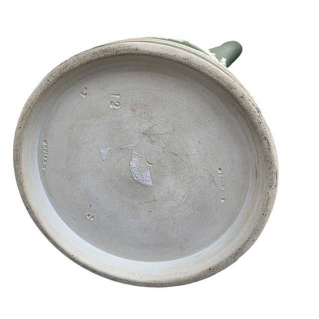 Early 20th Century Antique Wedgwood Green Jasperware Relief Pitcher Jug, England For Sale - Image 5 of 8