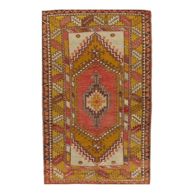 Vintage Turkish Oushak Area Rug - 3ft 11in X 6ft 4in For Sale