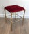 1940s Italian Brass Chiavari Chair and Stool, Seats Covered in Red Velvet- 2 Pieces For Sale - Image 9 of 12