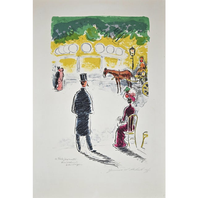 Kees van Dongen, Au Bois Lithograph, Modern Style, Signed, 1946 For Sale