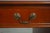 English Yew Wood Brown Leather Top 3 Part Desk For Sale - Image 9 of 18