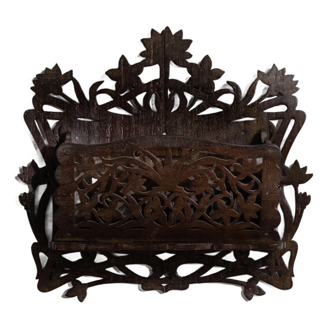 Early 20th Century Belgium Art Nouveau Chocolate Wood Desk Accessory For Sale