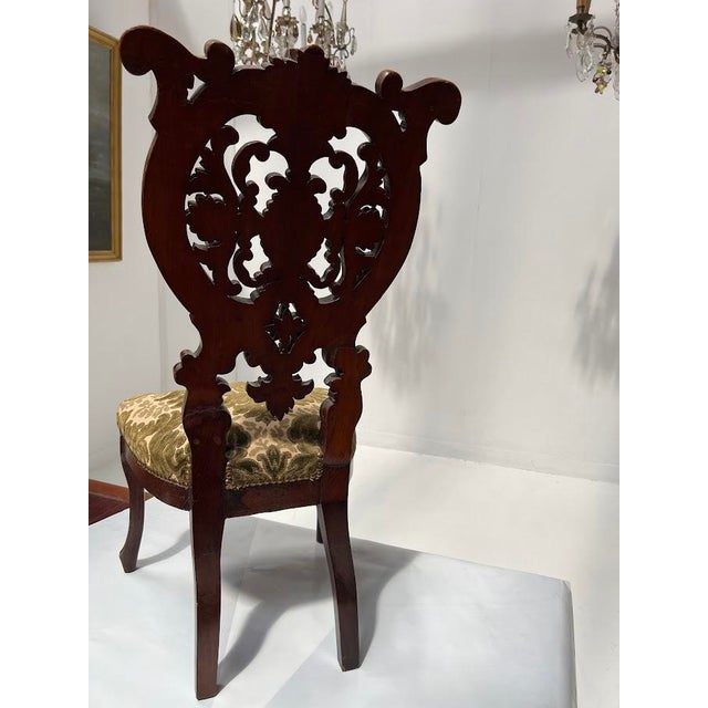 Napoleon III Chaise Lounge in Carved Mahogany, 1800s For Sale - Image 4 of 15