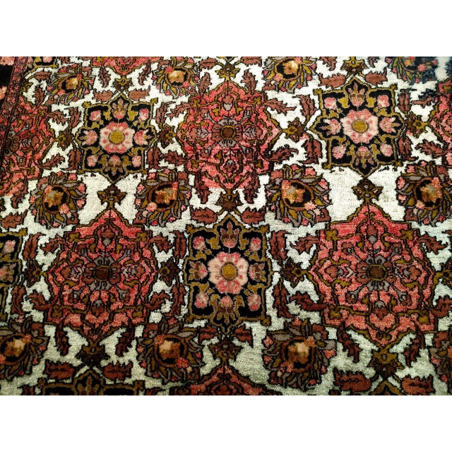 Vintage Afghan Silk Room Size Rug in Allover Pattern in Ivory, Burgundy, Brown For Sale - Image 12 of 15