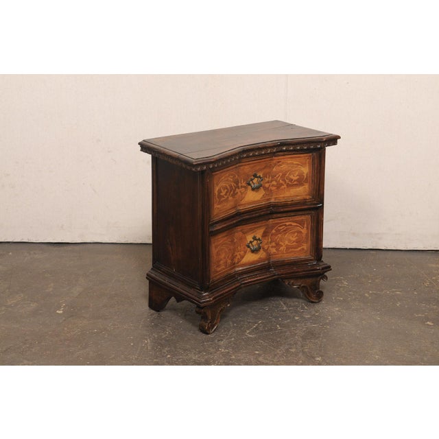 Italian Early 20th Century Venetian Pair Petite Marquetry Side Chests For Sale - Image 3 of 13