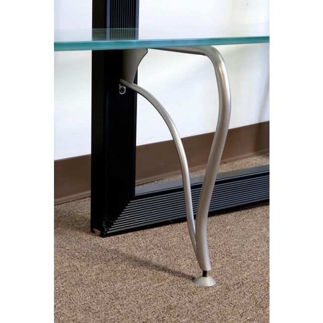 Metal Cattelan Italia Flexa Metal and Frosted Glass Bookshelf For Sale - Image 7 of 8