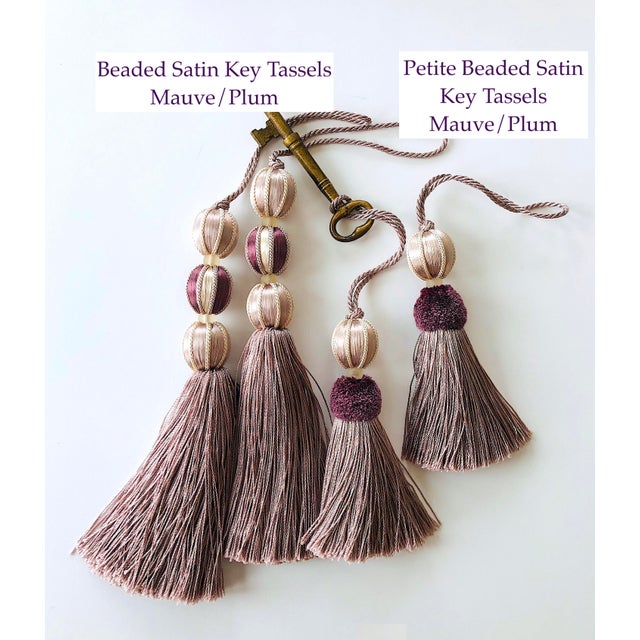 Beaded Satin Key Tassel in Lavender - Amethyst Color For Sale - Image 11 of 15