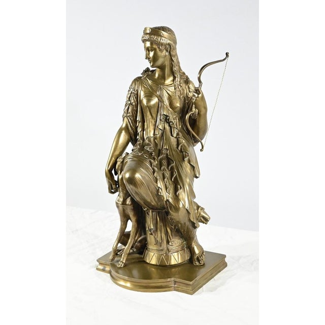Peiffer, Diana the Hunter, Late 19th Century, Bronze, in Very Good conditions. Designed before 1890 This piece has an...