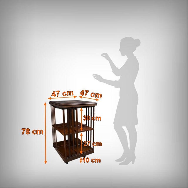 Mid-20th Century Mahogany Revolving Bookshelf, England, 1950s For Sale - Image 12 of 13