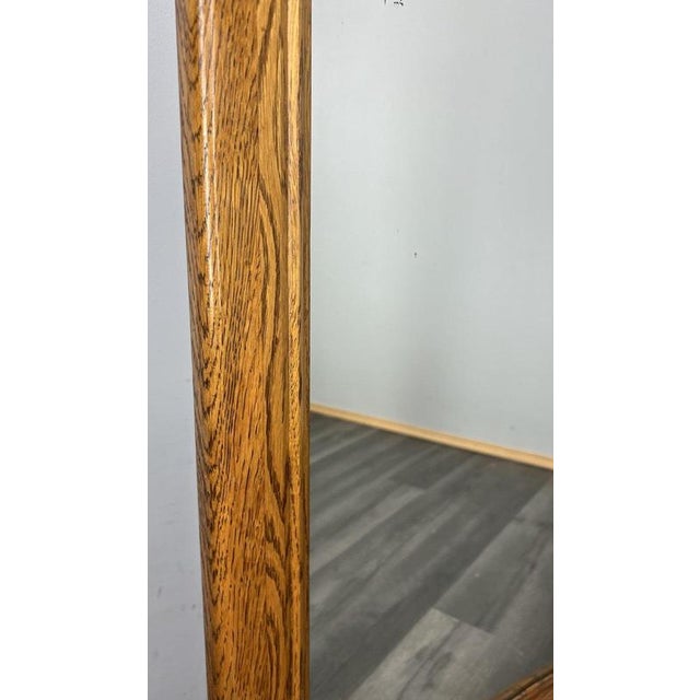 Vintage French Style Wall Mirror in Carved Oak For Sale - Image 4 of 11