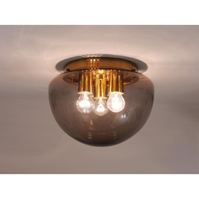 Mid-Century Glass Globe Flushmount from Peill & Putzler, Germany, 1970s For Sale - Image 11 of 14