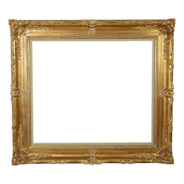 Large Baroque Style Gilt Wood Frame, 1920s For Sale