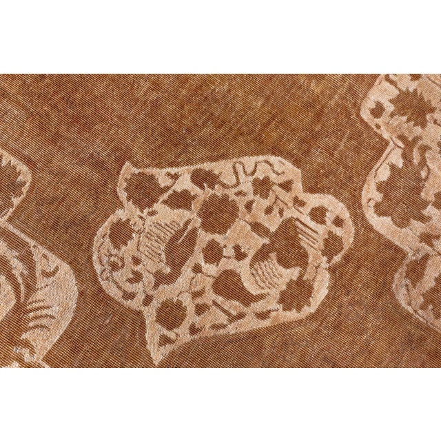 Fine Antique Indian Amritsar Tan Background Rug For Sale - Image 4 of 8