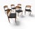 A handsome set of six Mid-Century Danish Modern teak dining chairs, circa 1960s, featuring classic Scandinavian...