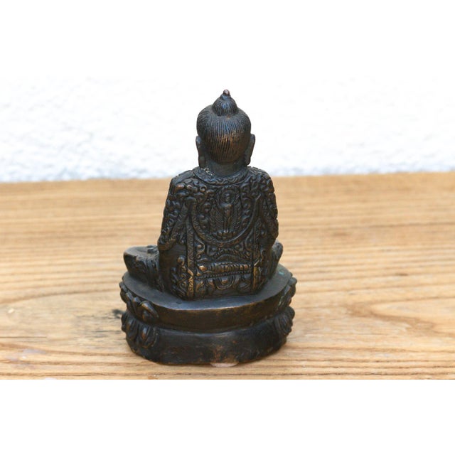Antique East Asian Patinated Miniature Buddha For Sale In Los Angeles - Image 6 of 9