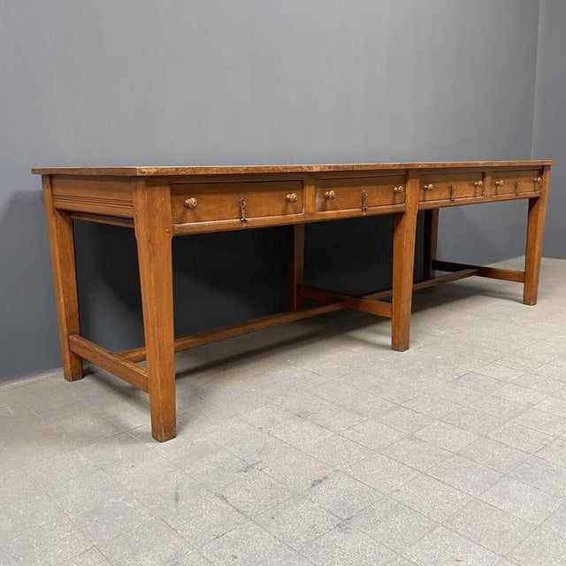 Large Drapery Fabric Table, 1880s For Sale - Image 9 of 18