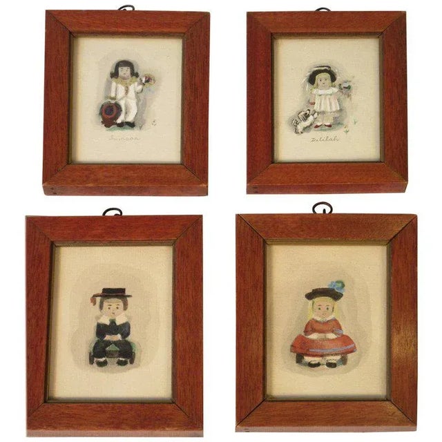 4 Small Water Colors of 19th Century Children For Sale - Image 13 of 13