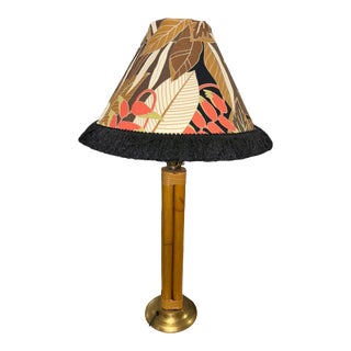 Restored Vintage Rustic Four Strand Rattan Table Lamp With Fancy Wrapping and Brass Base For Sale
