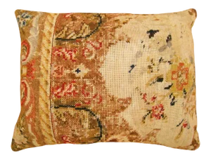 Art Deco Decorative English Needlepoint Pillow