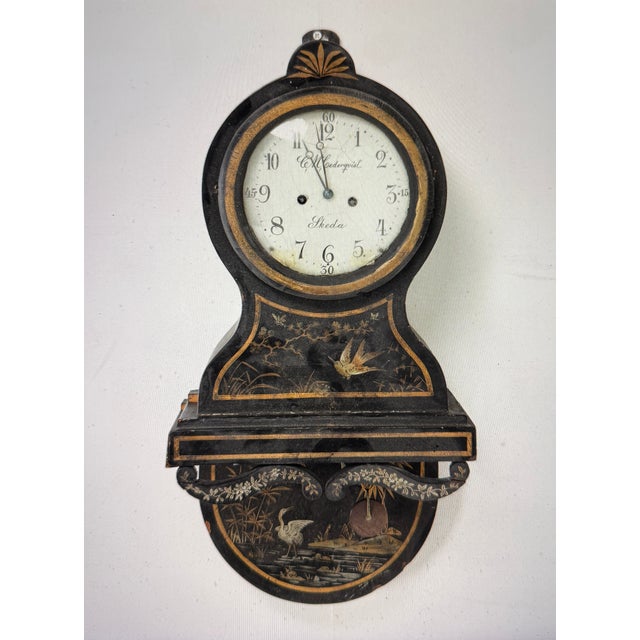 Gustavian (Swedish) Antique Wall Clock with Markings For Sale - Image 3 of 8