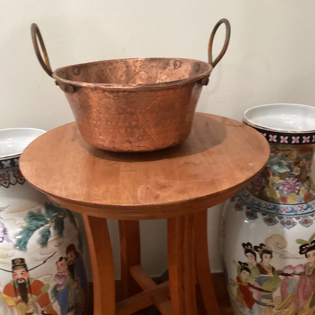 Antique Hand Hammered Copper Jam Pot/Primitive Cauldron With Iron Handles For Sale - Image 10 of 12