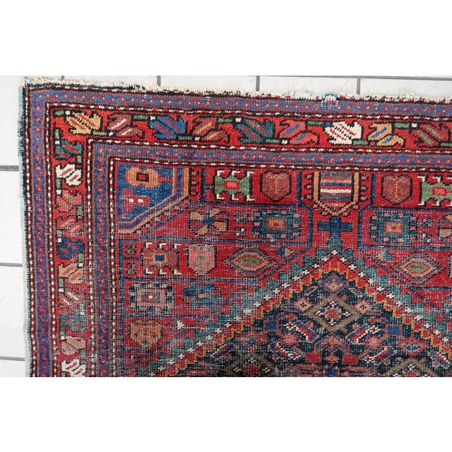1920s, Antique 1920s Persian Hamadan Rug, Distressed Herati, 4 X 6 For Sale - Image 13 of 13