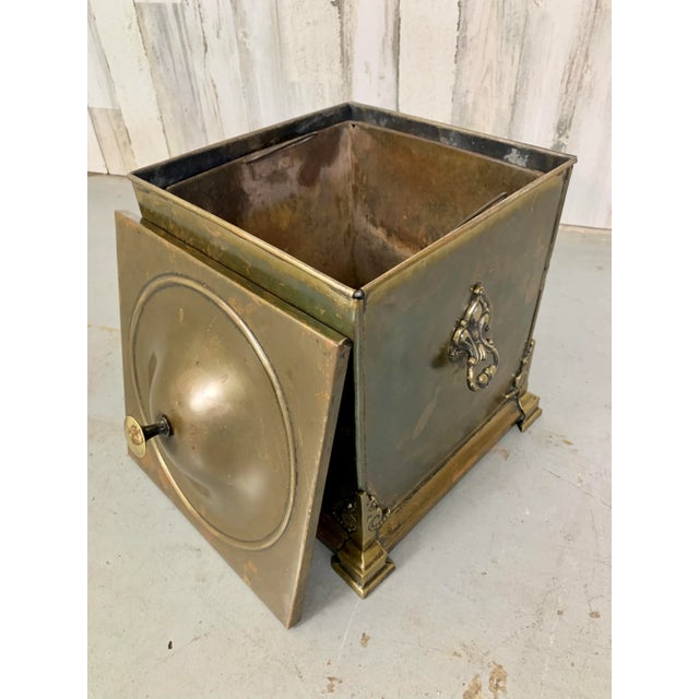 Antique Brass Coal Bucket For Sale - Image 9 of 13
