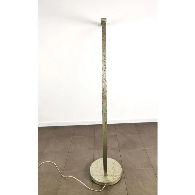 Vintage Italian Gray Enameled Metal Ground Lamp Years, 1960s For Sale - Image 12 of 13