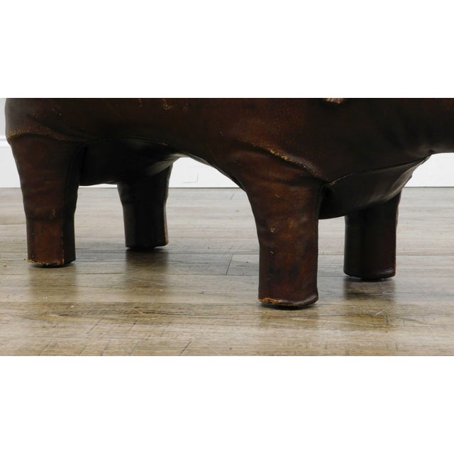Dimitri Omersa Abercrombie & Fitch Vintage Leather Pig Footstool
