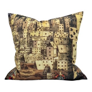Cole & Son Fornasetti "House of Cards" Silk Down Throw Pillow, 20 Inches For Sale