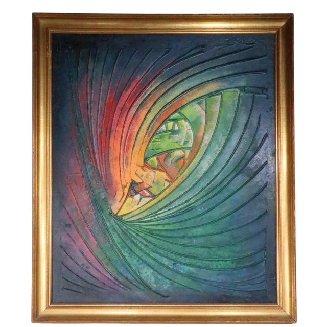 1960's Abstract Acrylic on Board by Eugene Winters For Sale - Image 10 of 17