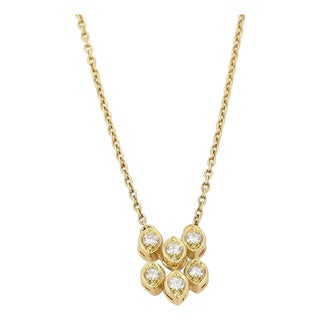 Mid 20th Century Dior Diamond Fancy Drop 18k Yellow Gold Pendant Necklace For Sale