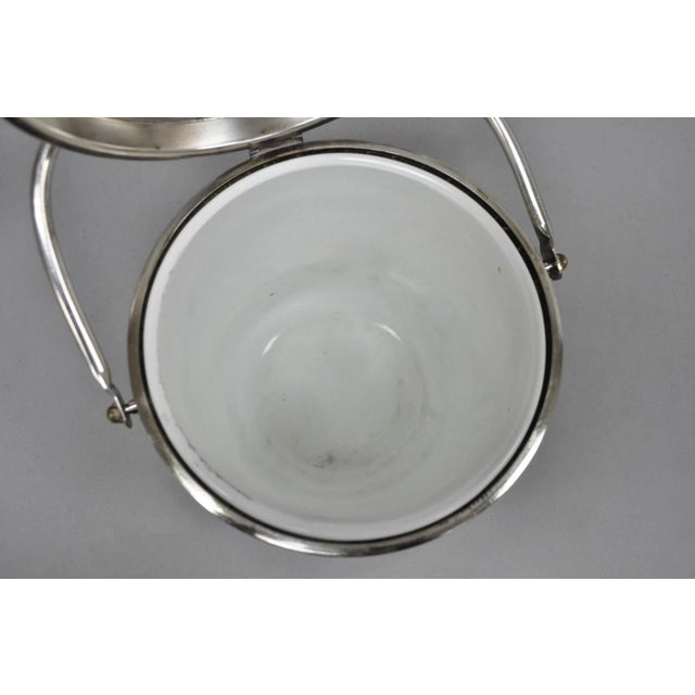 Mid 20th Century Gorham Yc141 Mid Century Modern Silver Plated Reticulating Hinge Ice Bucket For Sale - Image 11 of 16