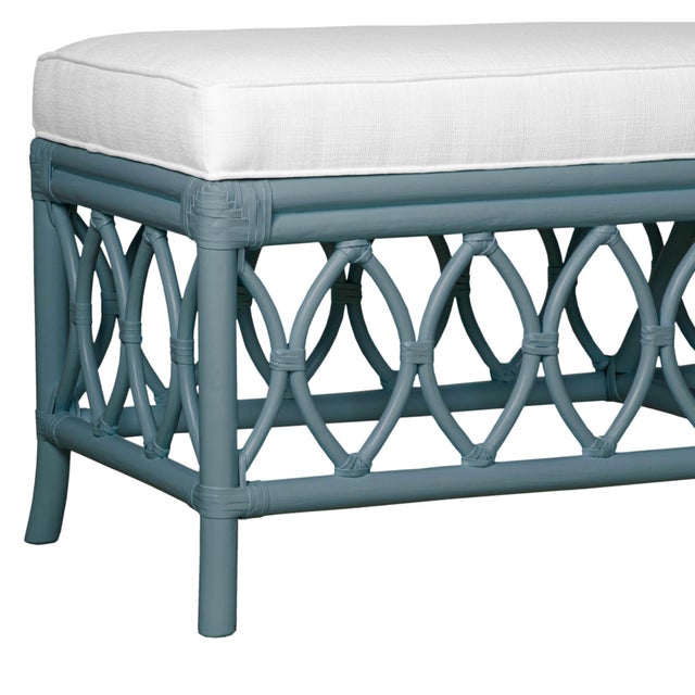 Lillian Bench - Regatta Blue For Sale In West Palm - Image 6 of 8