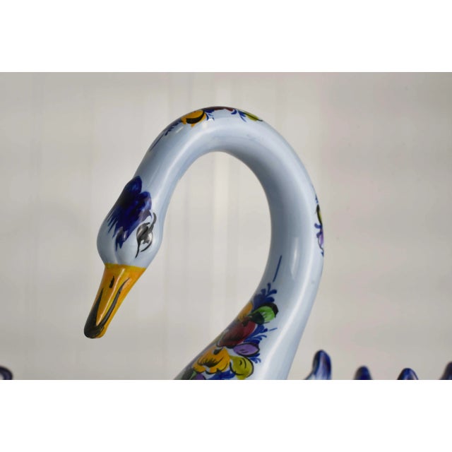 Vintage Ceramic Decorated Swans Floral Display - a Pair For Sale In Chicago - Image 6 of 12